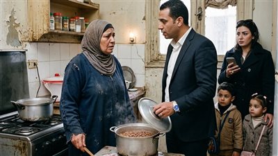 ابنها رفع حلة الفول 
