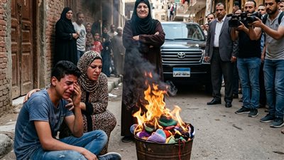 في الوقت اللي الولاد ماسكين الموبيلات ابني كان بيعمل كوشيه